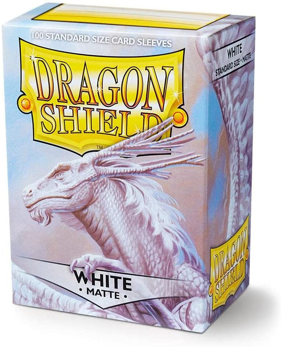 Dragon Shield White Matte 100 Protective Sleeves